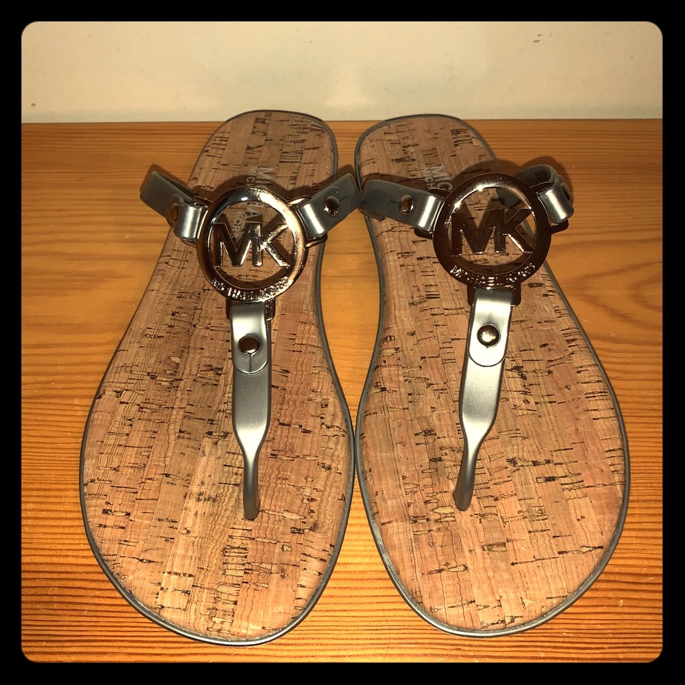 Michael Kors Nickel Charm Jelly Sandal